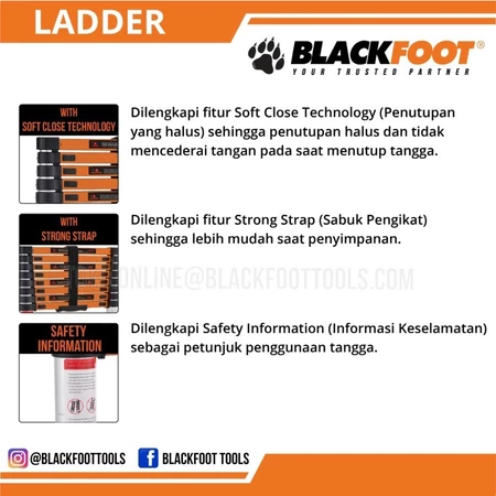 Tangga Teleskopik 3.8 Meter Alumunium Single / Telescopic Ladder 3.8M