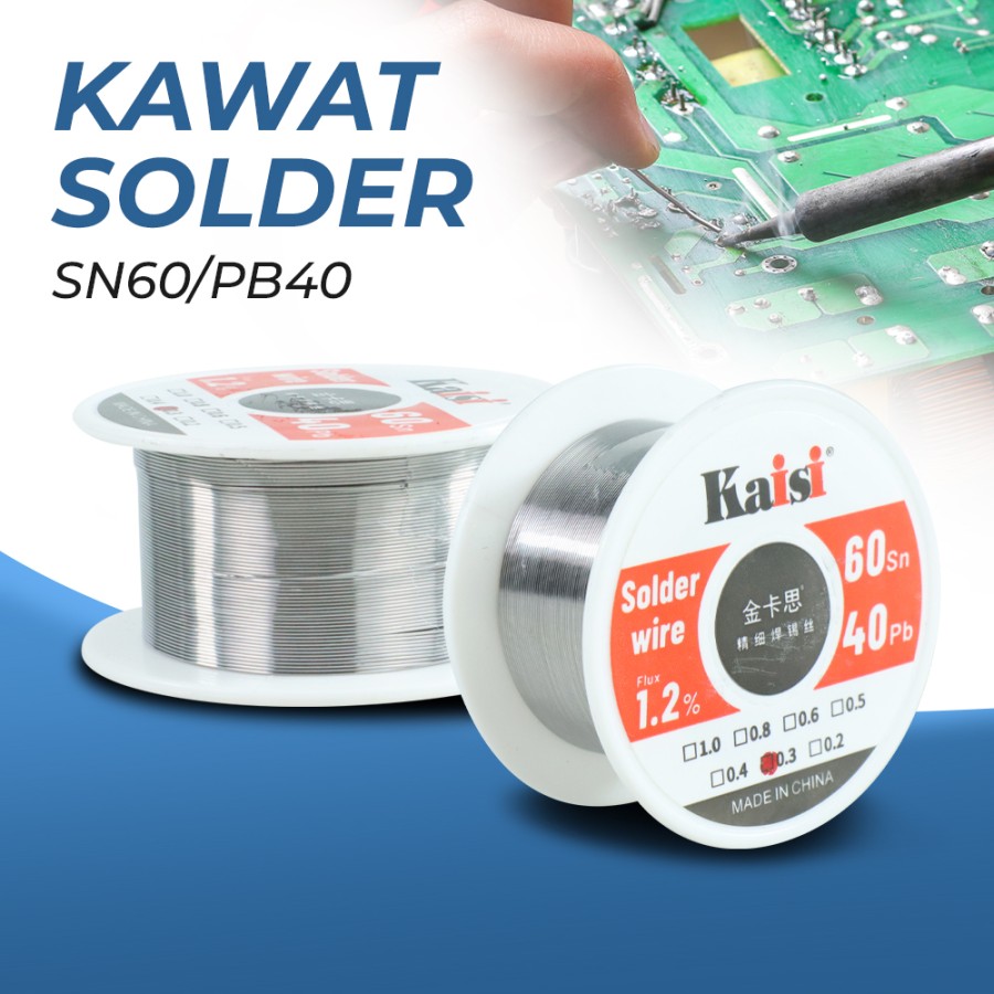 Kawat Timah Solder (0.3mm) 50g Roll Wire Patri Refill Sn60/Pb40 Kaisi