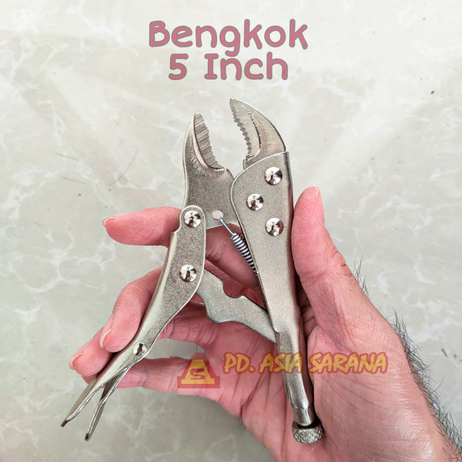 Tang Buaya 5" Bengkok Jepit Curve Vice Grip Locking Pliers 5 Inch YOFE