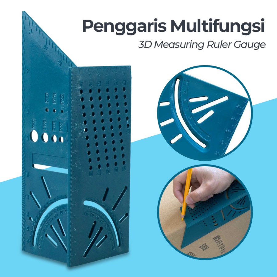 Marking Ruler 3D Penggaris Segitiga 90 Mitre Mark Line Angle Gauge M14