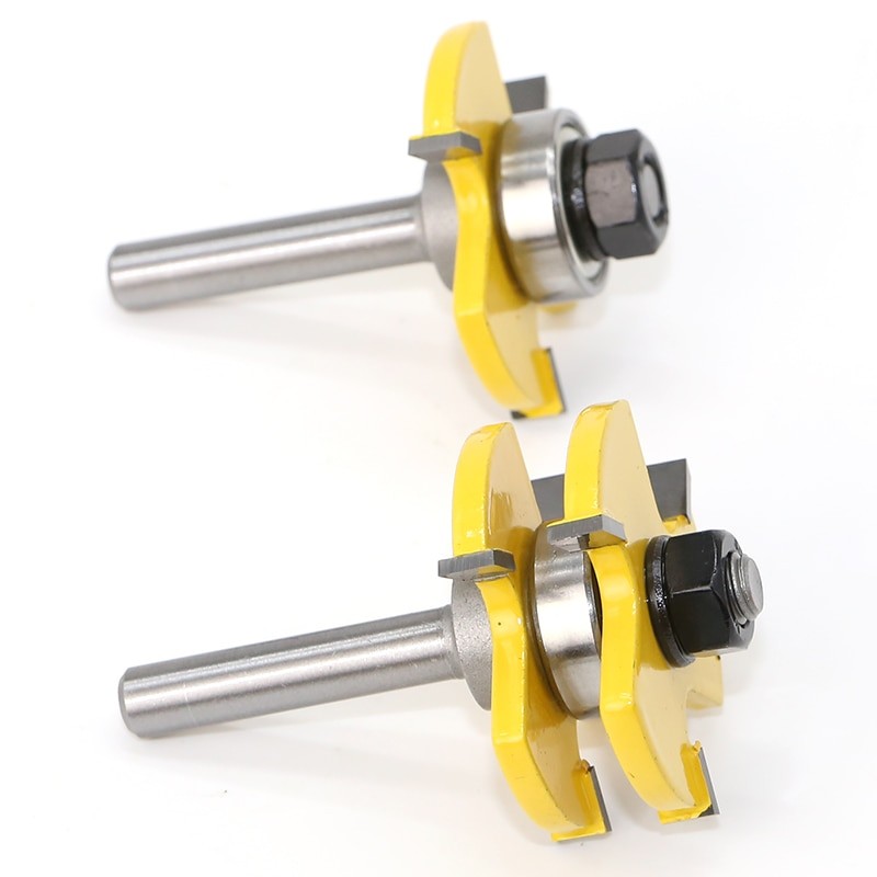 Mata Profil 6.35mm Sambung Kayu Router Bit Trimmer Tongue Groove Join