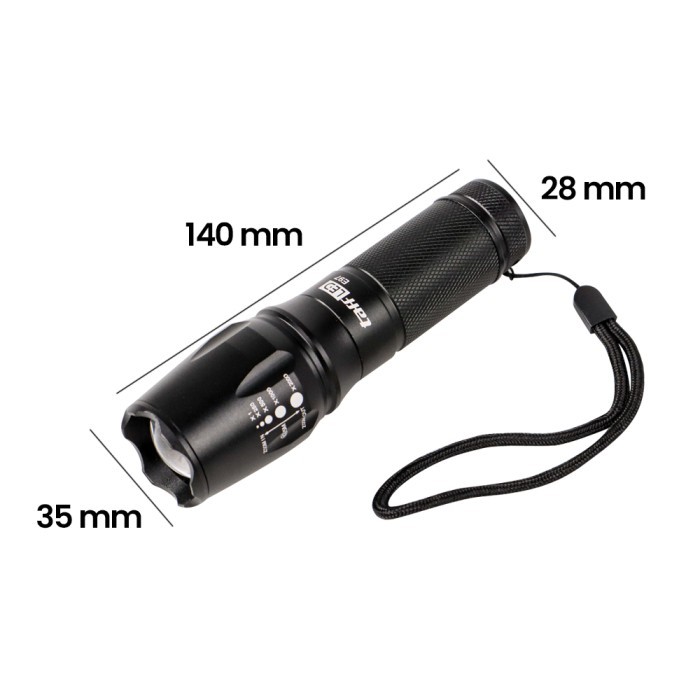 Senter LED 5000 Lumens 5 Modes Zoom Tactical Cree Zoom XM-L T6 Lampu E97