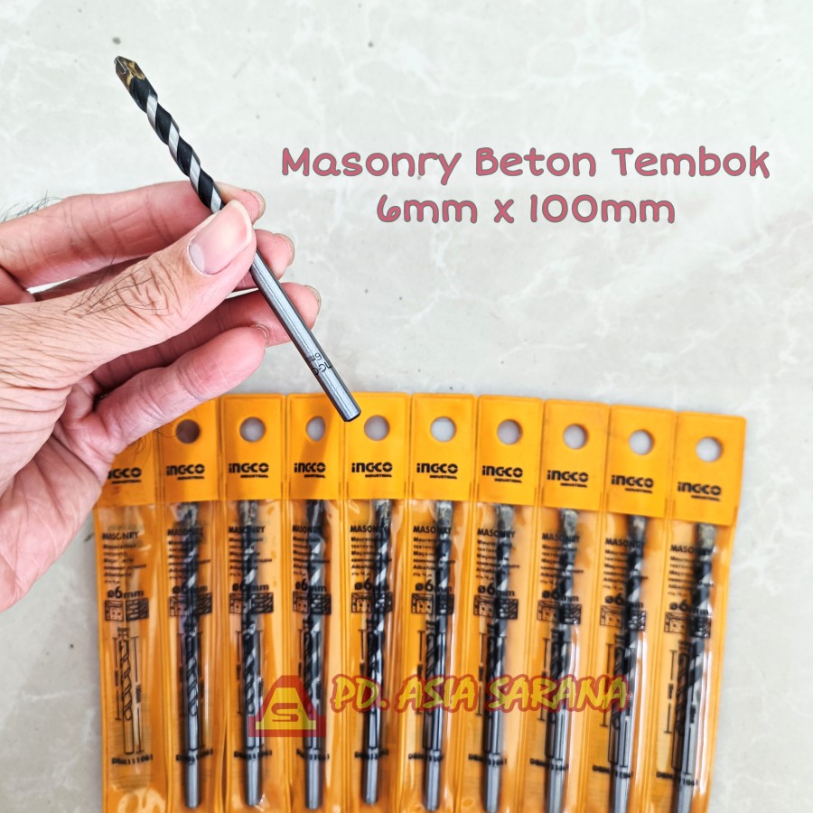 [PACK] Mata Bor Beton Tembok 6 x 100mm INGCO DBM111061 Masonry Drill