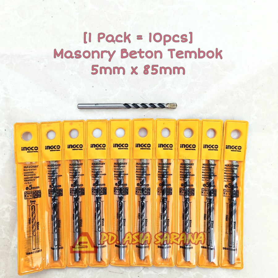 [PACK] Mata Bor Beton Tembok 5 x 85mm INGCO DBM111051 Masonry Drill
