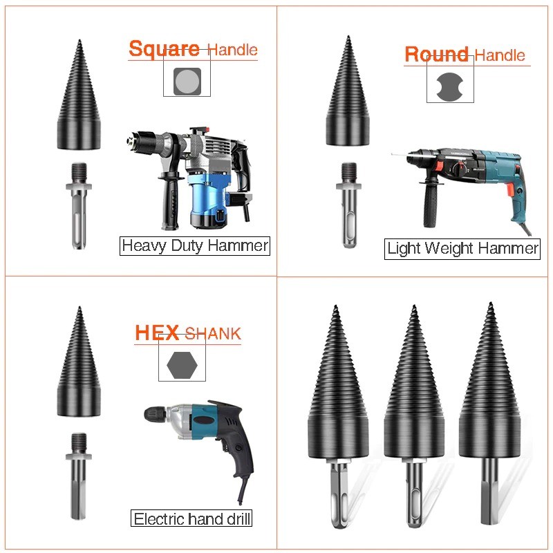 Mata Bor Pembelah Kayu 32mm Split Wood Cone Set Drilling Bit Pemecah SH32