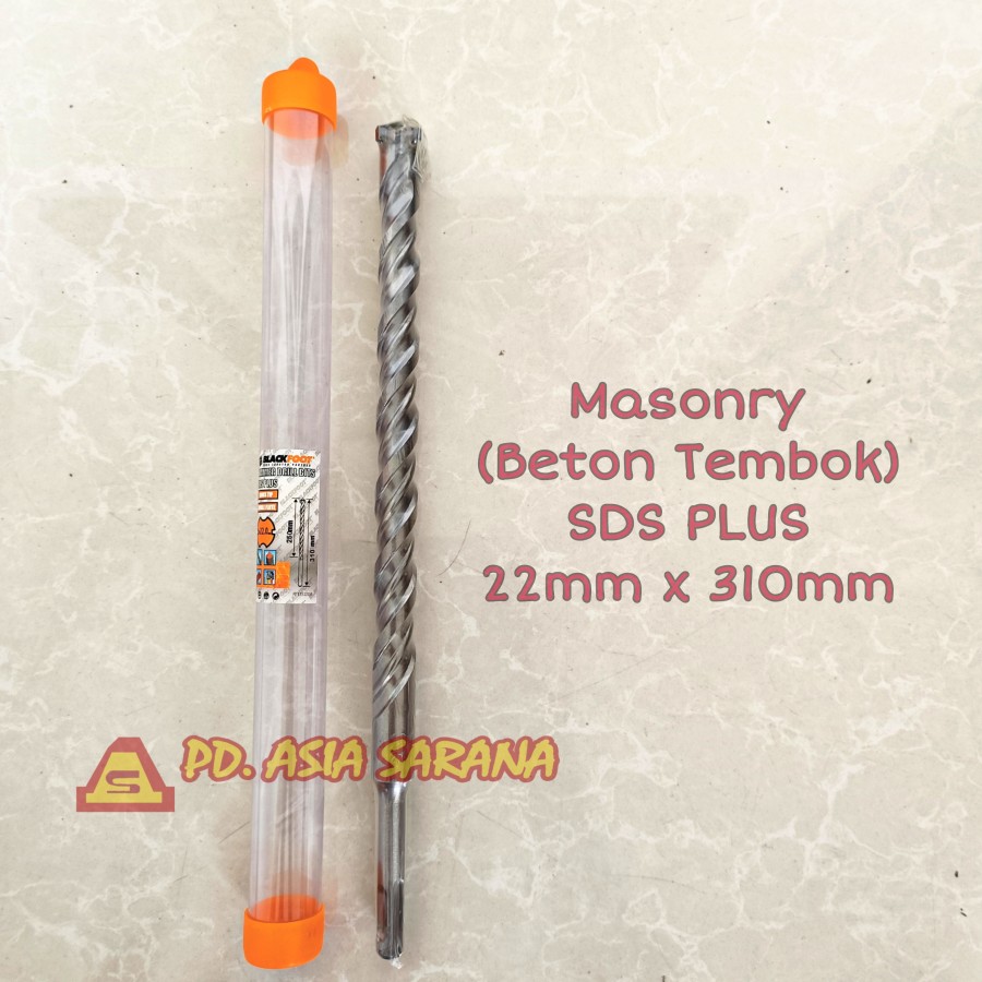 [22mm] Mata Bor Beton SDS Plus BLACKFOOT Hammer Drill Bits Tembok 