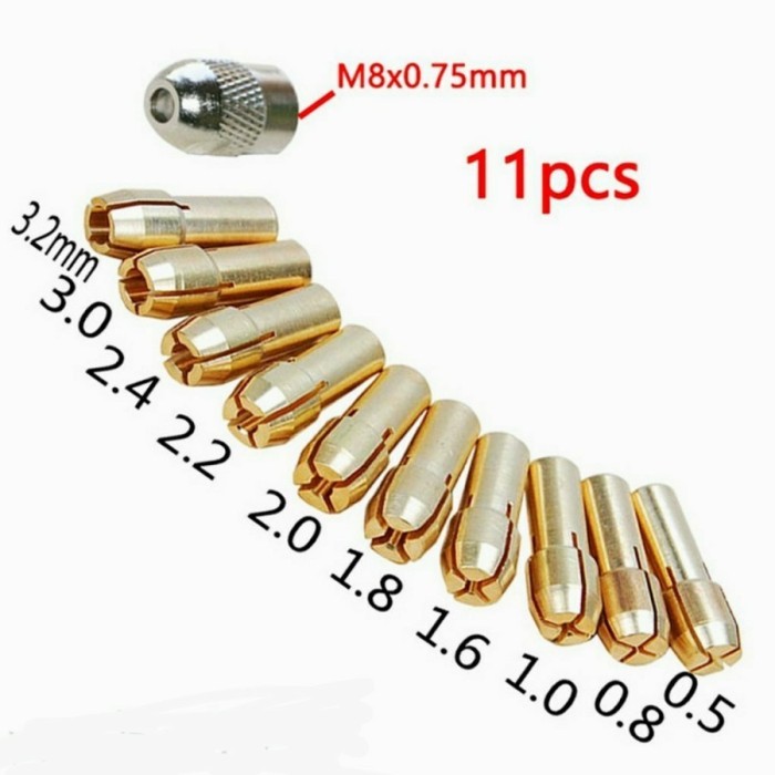 Chuck Mini Die Grinder 11pcs Set Kepala Bor Tuner Collet Gerinda DMPJ-31