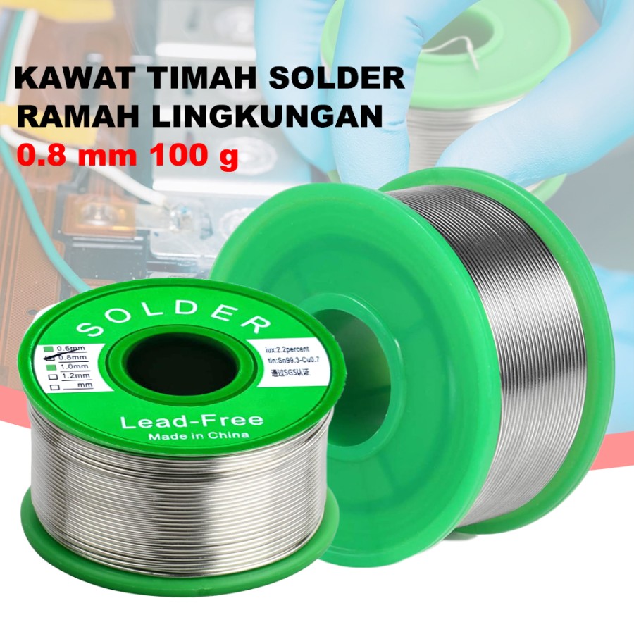 Kawat Timah Solder (0.8mm) 100g Ramah Lingkungan Tin Wire High Purity Lead Free WS114