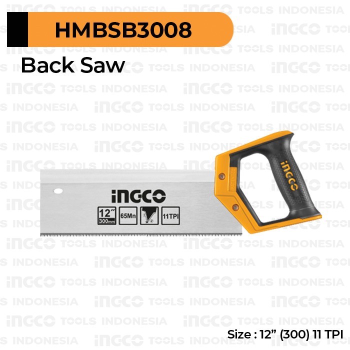 Backsaw 12" Inch INGCO HMBSB3008 Back Saw Gergaji Kayu Sudut Pigura