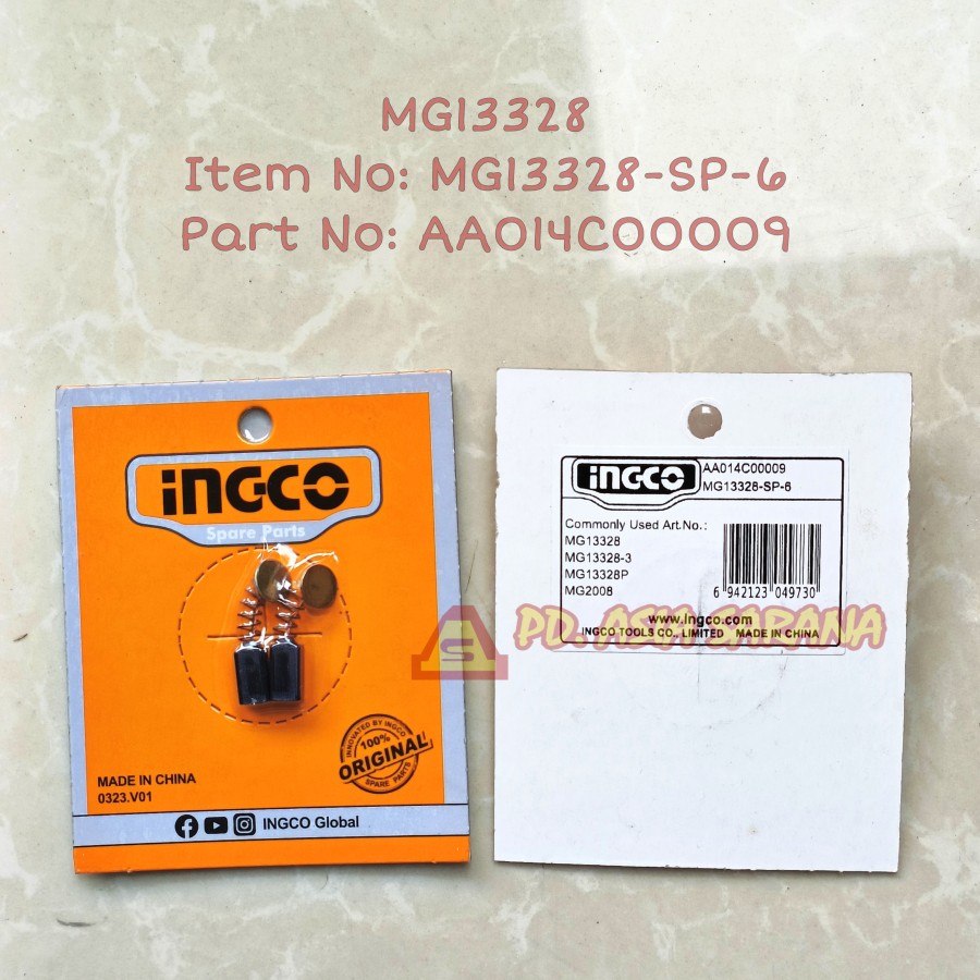 Carbon Brush Die Grinder INGCO MG13328-SP-6 Arang Mesin Bor Tuner AA014C00009
