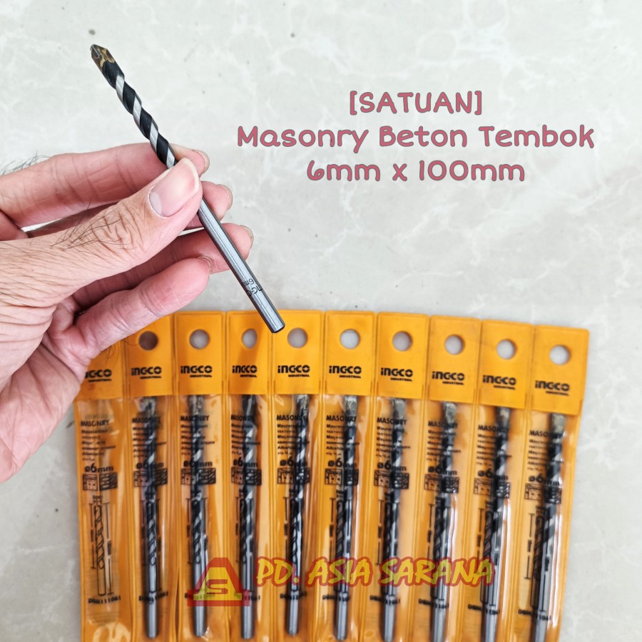 [SATUAN] Mata Bor Beton Tembok 6 x 100mm INGCO DBM111061 Masonry Drill