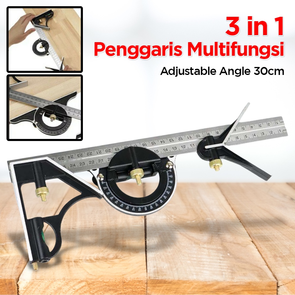 Siku 3 in 1 Waterpass Busur 12" Inch 30cm Penggaris Multi Kombinasi 99