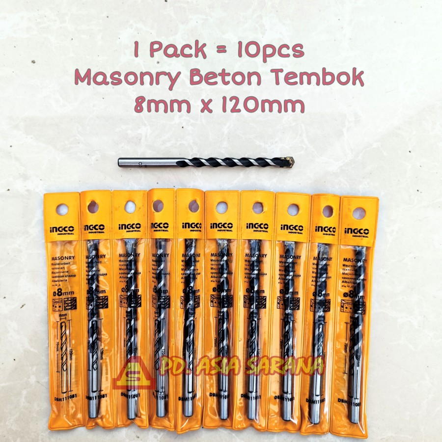 [PACK] Mata Bor Beton Tembok 8 x 120mm INGCO DBM111081 Masonry Drill