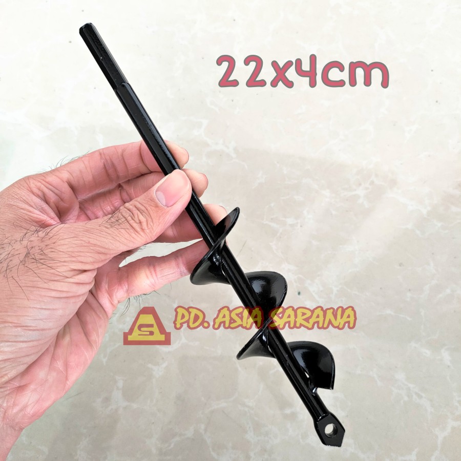 [22x4cm] Mata Bor Gali Tanah Biopori Auger Earth Titanium Spiral FG06