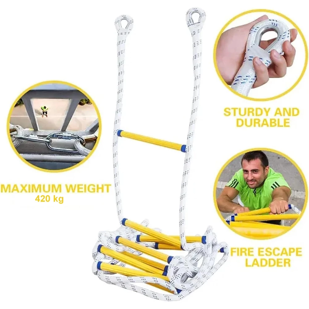 Tangga Darurat 5m Meter Tali Gantung Fire Exit Escape Ladder Gulung OL5