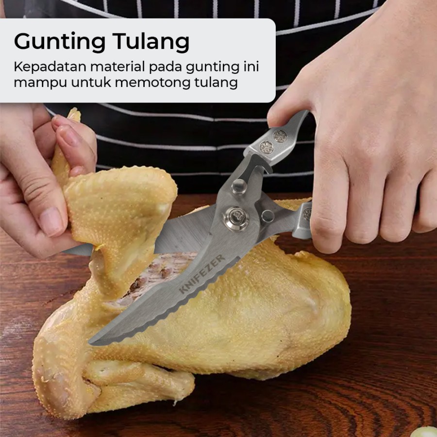 Gunting Tulang Stainless Steel Dapur Bone Daging Kitchen Meat Scissors K316