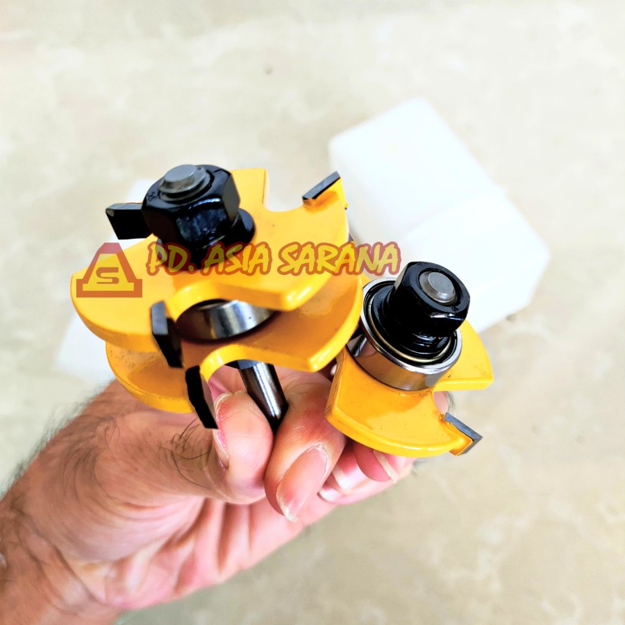 Mata Profil 6.35mm Sambung Kayu Router Bit Trimmer Tongue Groove Join