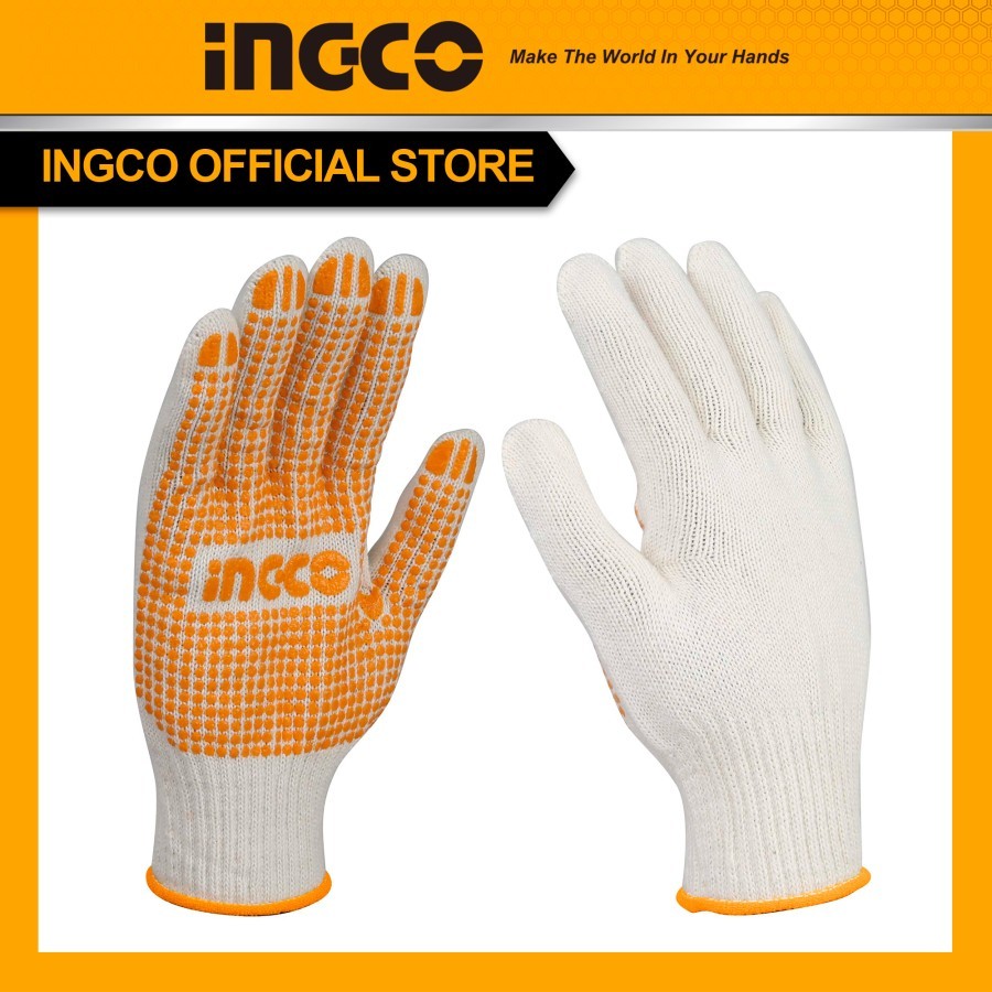 Sarung Tangan Bintik Rajut INGCO HGVK05 Kerja Benang Dotted Gloves