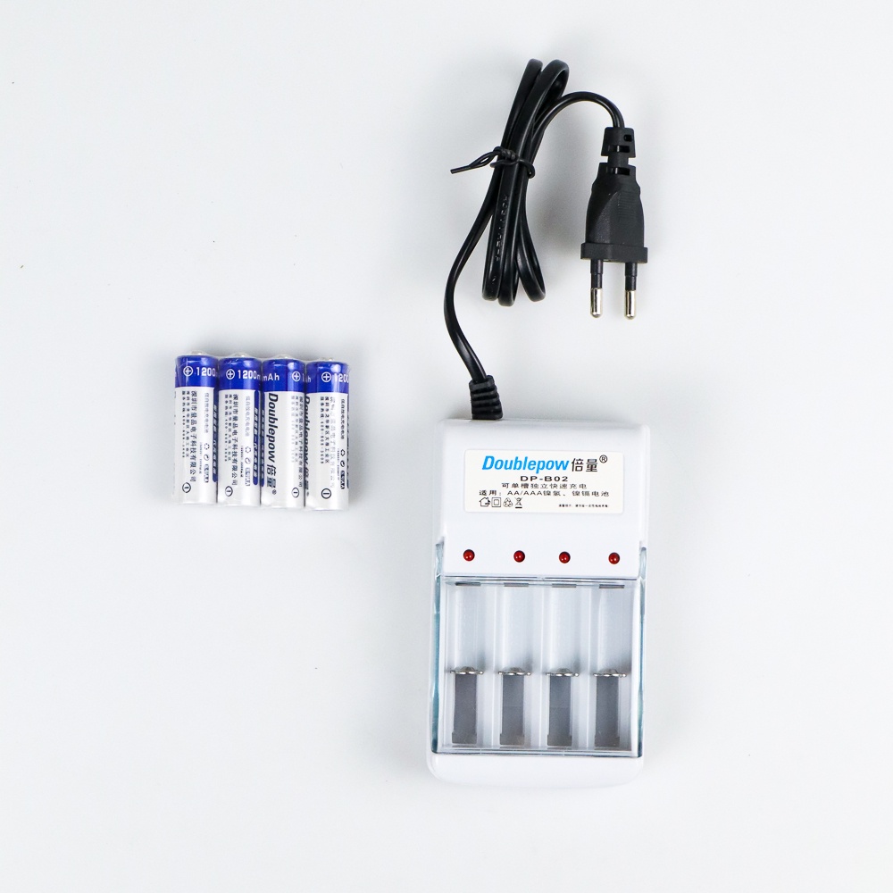 [4 Slot] Charger Baterai AAA atau AA DOUBLEPOW Battery 1200mAh DP-B02