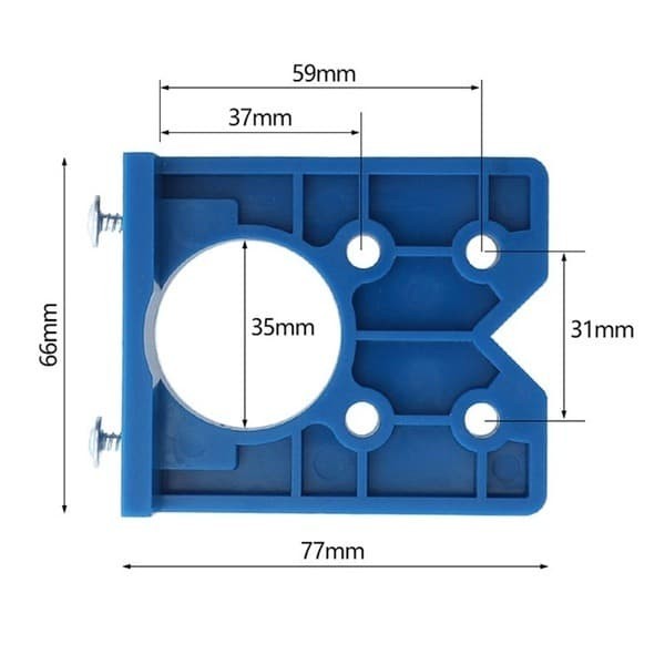 Alat Bantu Titik Bor Engsel Sendok 35mm Hinge Hole Drill Jig Mal CDB