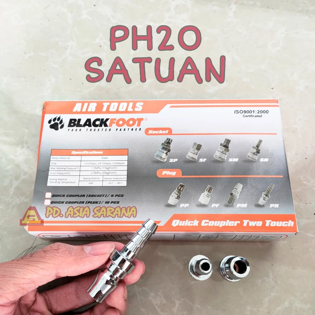 [PH20] Air Quick Coupler Plug BLACKFOOT Nepel Cuk Kopler Angin 20 PH