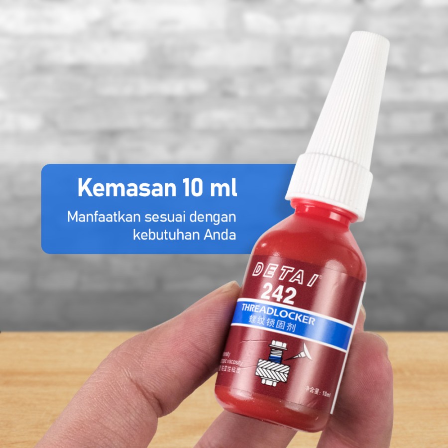 Lem Baut Mur 10ml (242) Multifungsi Blue Thread Locker Anaerobic Glue