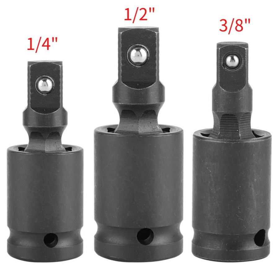 Impact Universal Joint Swivel (1/4 - 3/8 - 1/2" Inch) 3pcs Set Socket Wrench 2075A