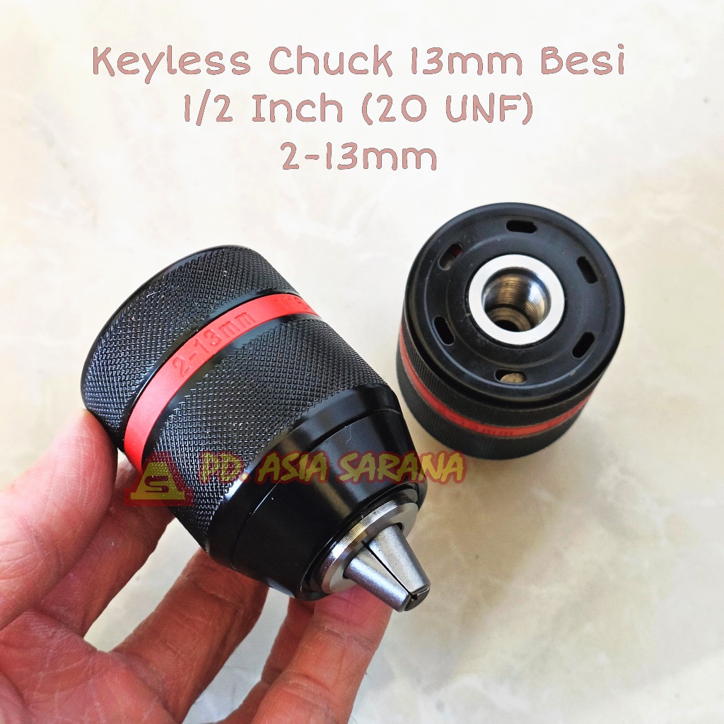 Keyless Chuck 13mm Kepala Bor 1/2" Inch Drill 20 UNF Satu Tangan JLD