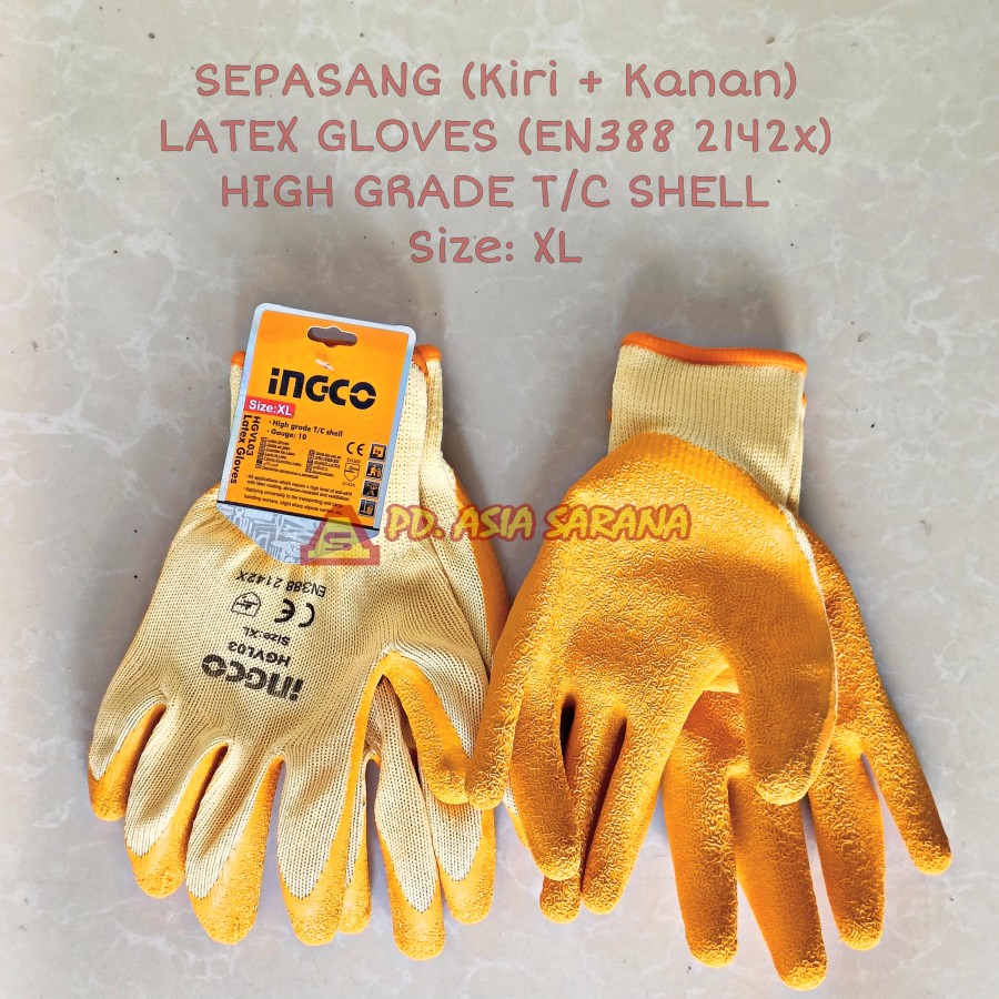 Safety Gloves Latex Tebal INGCO HGVL03 Sarung Tangan Industri Kerja