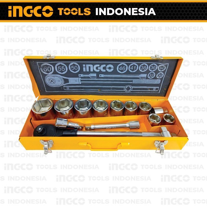Kunci Socket 3/4" x 30-60mm Set 15pcs INGCO HKTS034151 Ratchet Sok