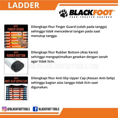 Tangga Teleskopik 3.8 Meter Alumunium Single / Telescopic Ladder 3.8M