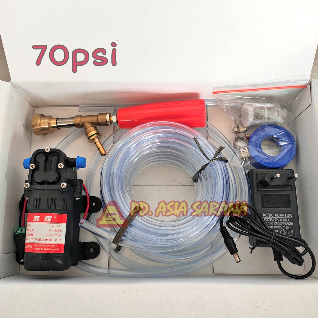 [70 Psi] Paket Mini Steam Cuci Motor DC 12v 2A Set / Mesin Stim Mobil