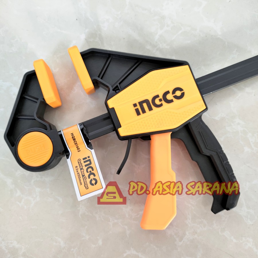 Klem F Bar Clamp 18" Inch Quick Release INGCO HQBC01603 Catok Kayu
