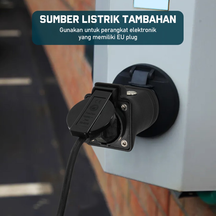 Adaptor Charger EV Type 2 Male To Schuko EU 16A Motor Mobil Listrik Plug SPKLU AOT-4113