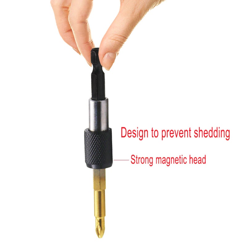 Adaptor Mata Obeng 60mm Chuck Extension Screwdriver Hex Bit Rod 1/4"