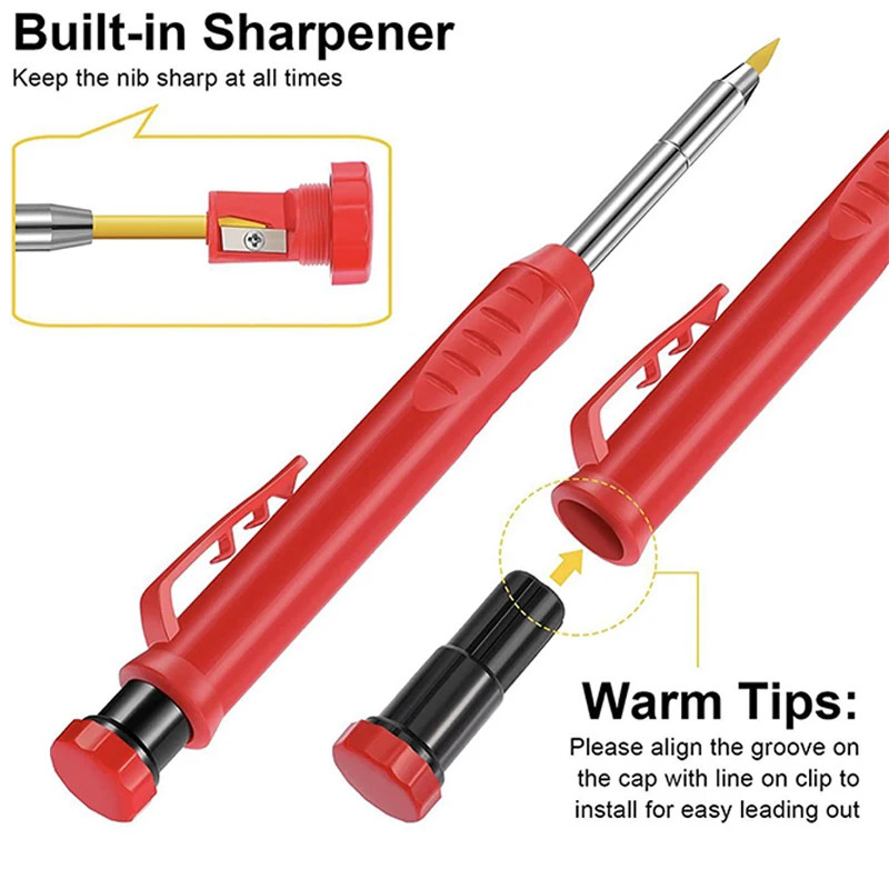 Pensil Tukang Mekanik 2.8mm Sharpener Bangunan Pencil Kayu Carpenter MR2