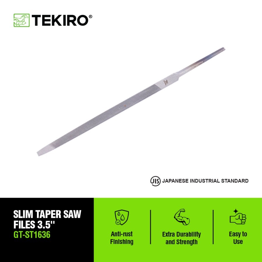 KIkir Gergaji Slim 3.5" Inch Segitiga TEKIRO GT-ST1636 Taper Files Saw Kayu