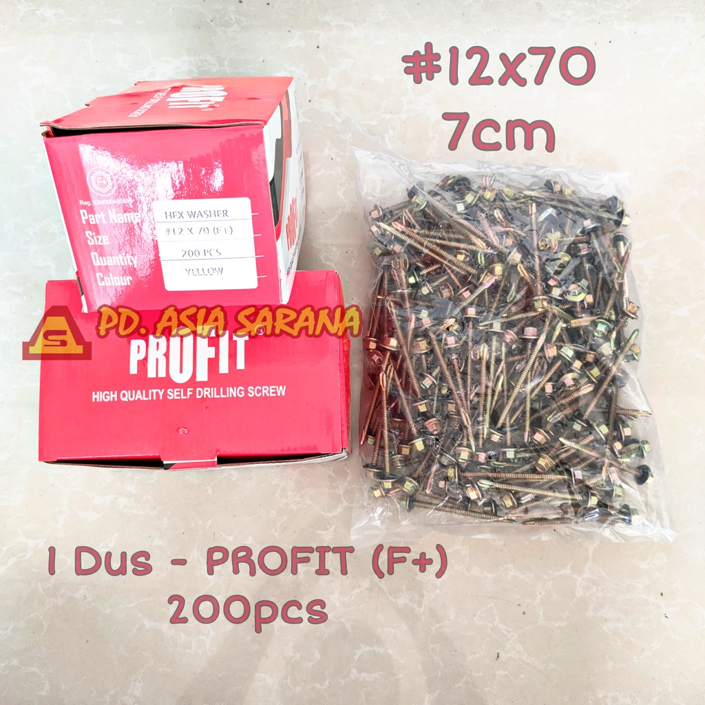 [1 Dus PROFIT] Paku Roofing 7cm Kuning Baut Skrup Holo Atap Sekrup