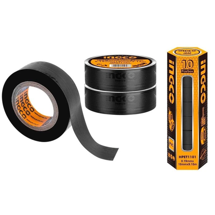Isolasi Listrik 9.15m INGCO HPET1103 Lakban Kabel PVC Insulating Tape