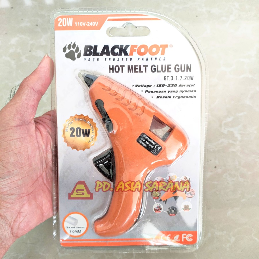 Mesin Lem Tembak Bakar 20w Blackfoot / Glue Gun Kecil 20 Watt