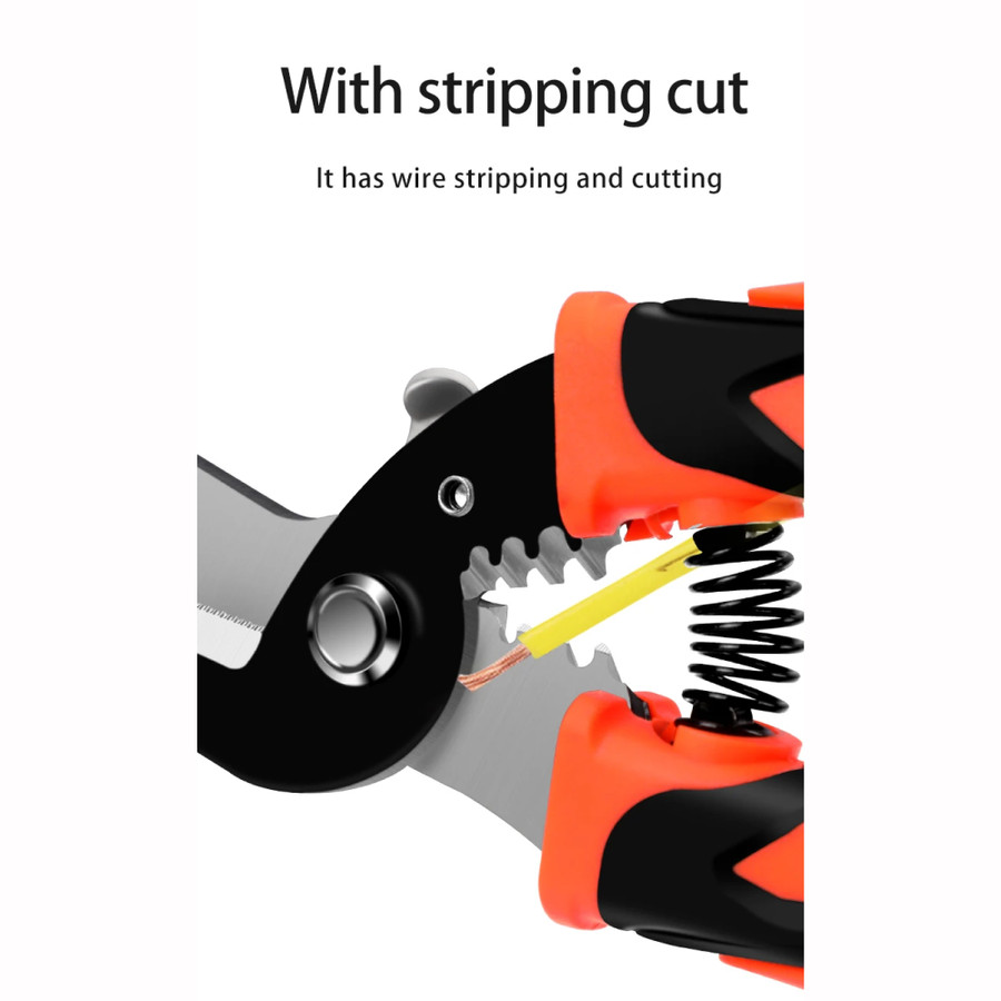 Gunting Baja Serbaguna Kupas Kawat Listrik Plat Besi Tinman Snip 706026