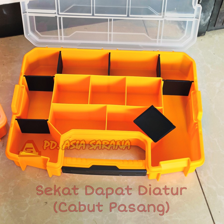 Stackable Box 15" Inch Kotak Susun INGCO PBX1511 Organizer Storage PVC