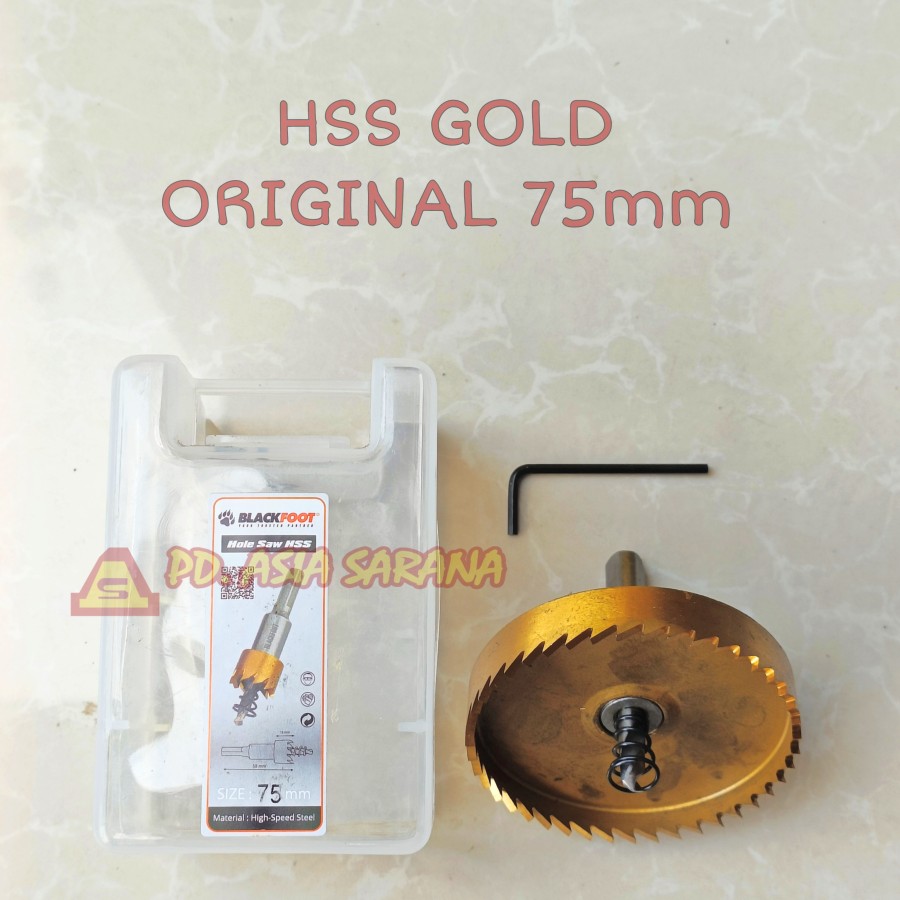 [75mm] Hole Saw HSS Besi 75 mm BLACKFOOT Mata Bor Lubang Holesaw ORI