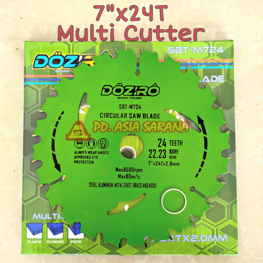 Circular Saw Blade 7"x24T Doziro / Mata Gergaji Kayu 7 Inch Multi Cut