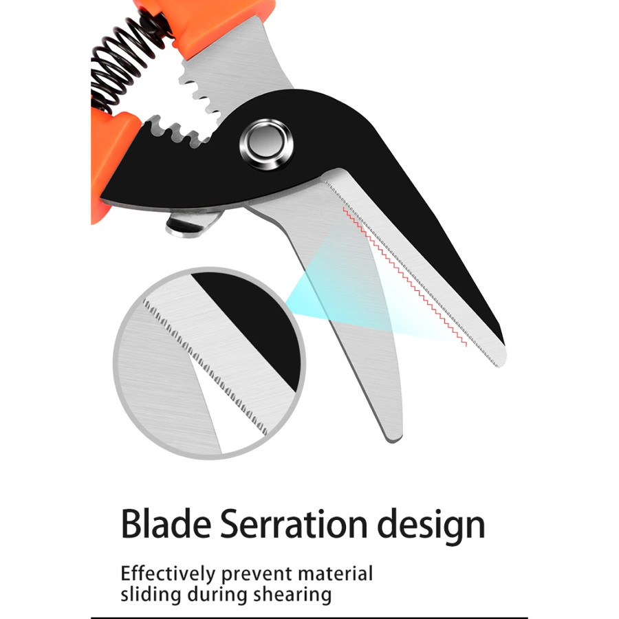 Gunting Baja Serbaguna Kupas Kawat Listrik Plat Besi Tinman Snip 706026