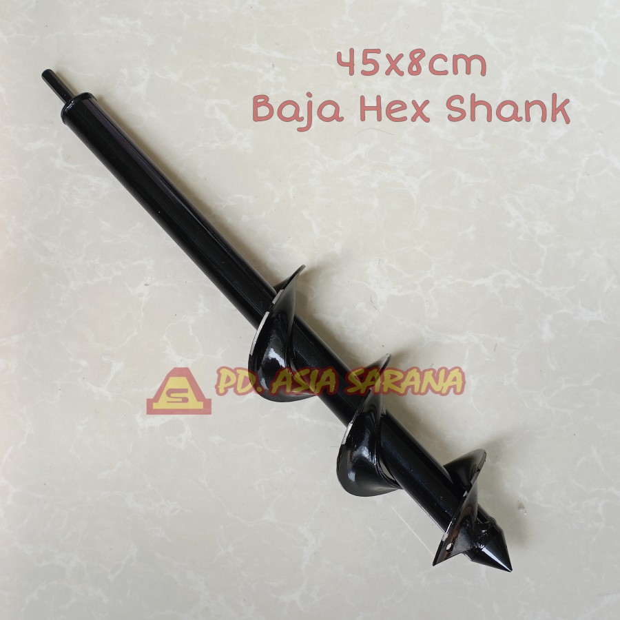 [45x8cm] Mata Bor Gali Tanah Biopori Auger Earth Baja Spiral Head FG08