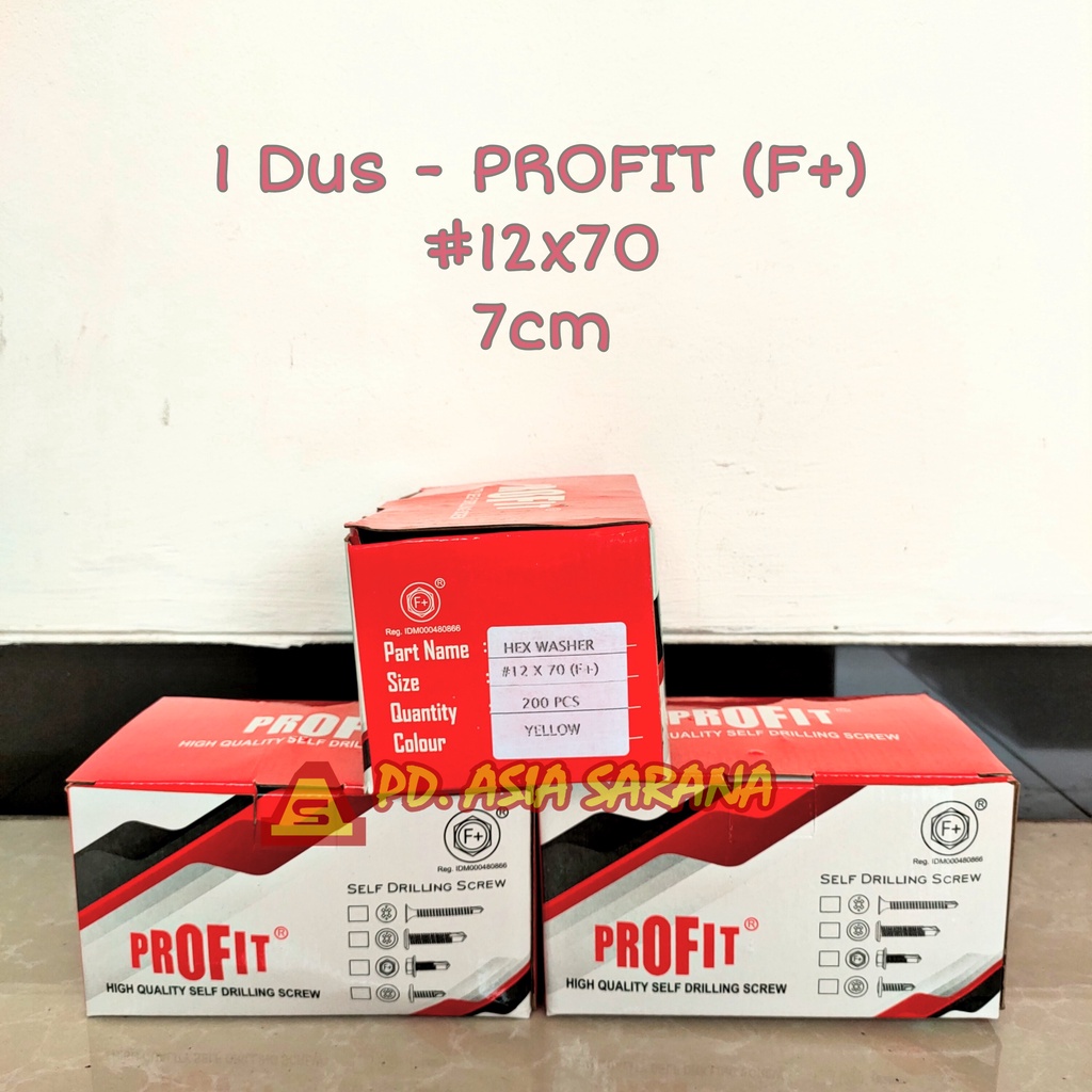 [1 Dus PROFIT] Paku Roofing 7cm Kuning Baut Skrup Holo Atap Sekrup