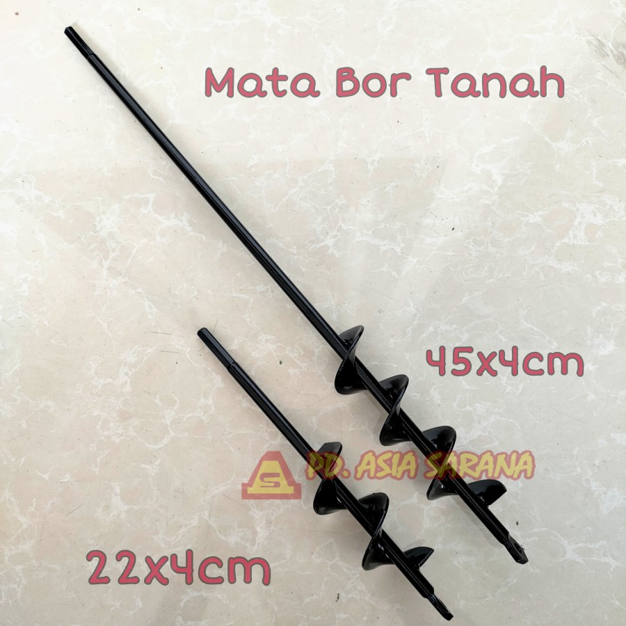 [22x4cm] Mata Bor Gali Tanah Biopori Auger Earth Titanium Spiral FG06