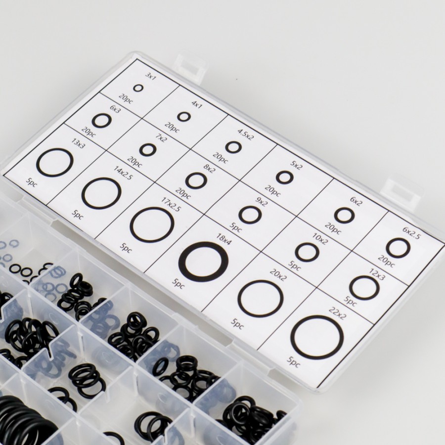Seal Karet O Ring 225pcs Set Box Mesin Rubber Gasket Hitam TFW-E436