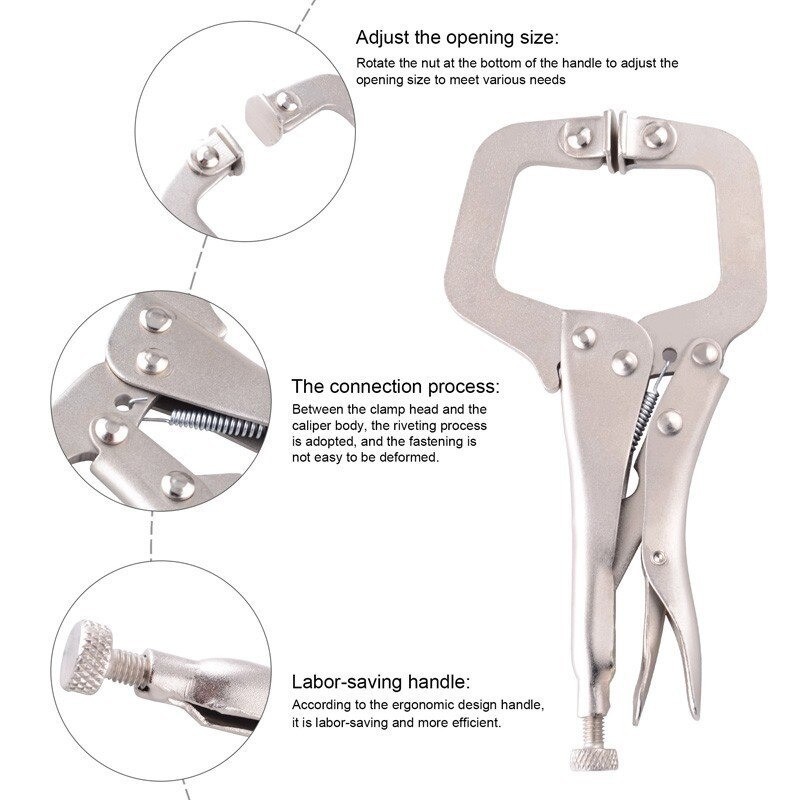 C Clamp Locking Plier 5" Inch Tang Buaya Catok Jepit Swivel Pad A161